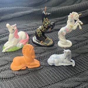 Set of Decorative Unicorn Figurines